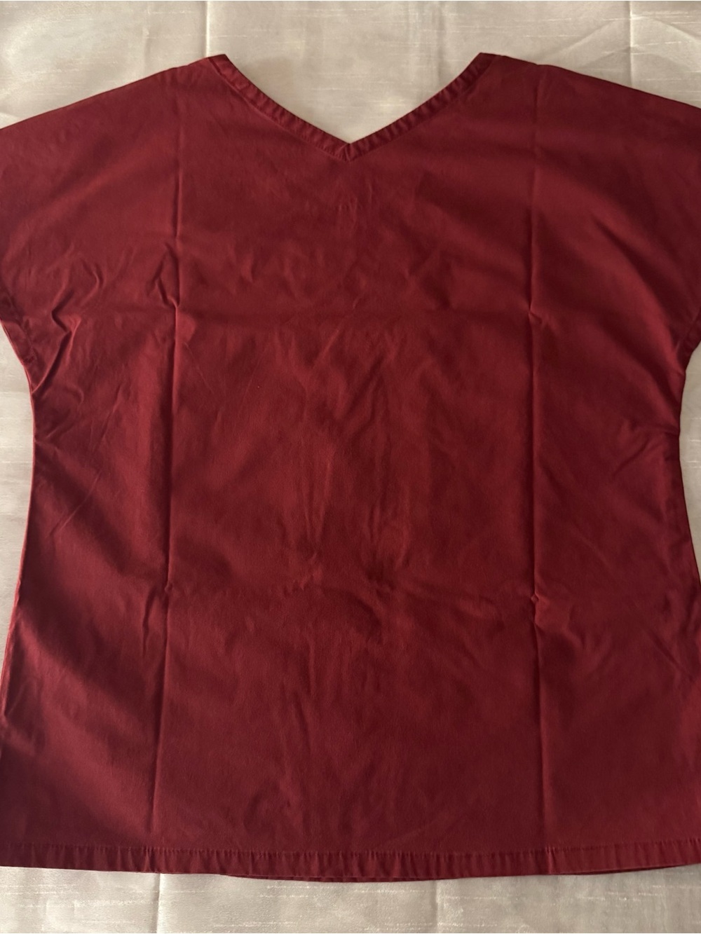 JAANUU Gold Zip Moto Scrub Set Burgundy Wine - Women's Small - Picture 4 of 12